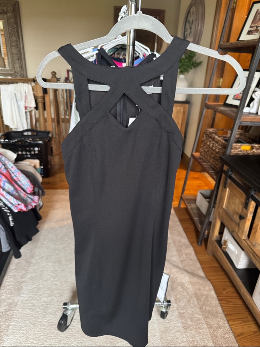 Speechless Black Sleeveless Cutout Shift Dress for juniors